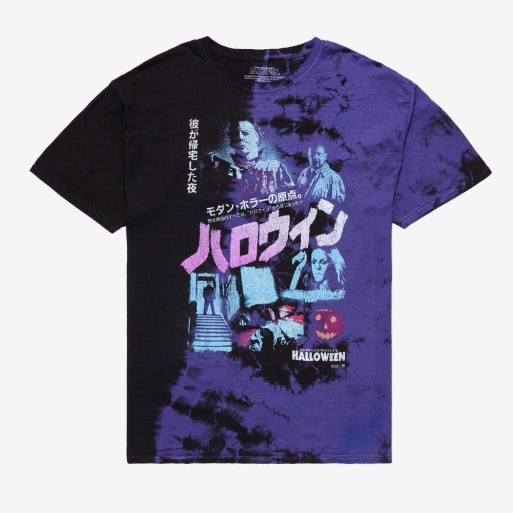 Halloween Collage Tie-Dye T-Shirt Micheal Myers Hot Topic Horror Unisex Size
